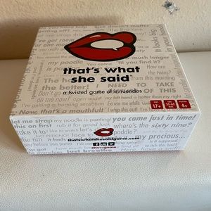 “That’s what she said” board game. Like new. All pieces included.